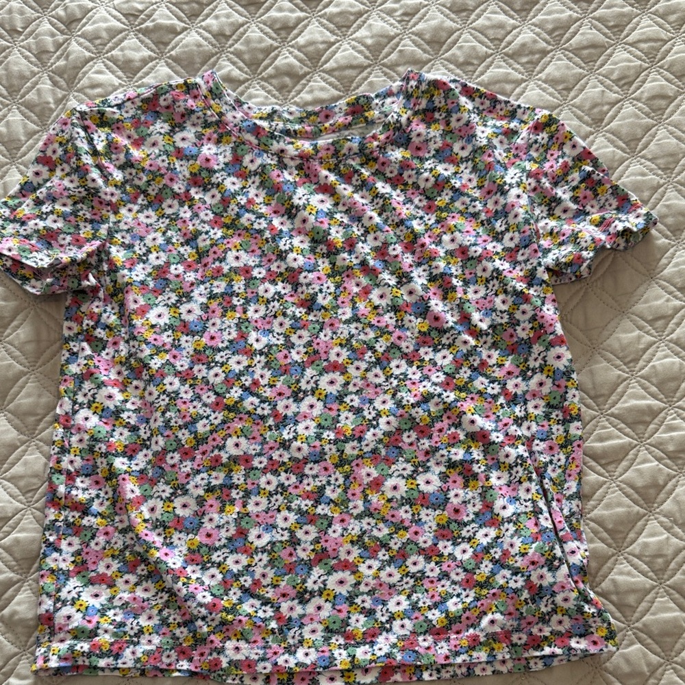 GAP Kids Multicolor Floral Short Sleeve Tee